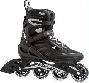 Men's Rollerblade Zetrablade Inline Skates Black Silver Adult Fitness Wheels